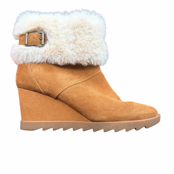 Koolaburra by UGG Shearling Suede Wedge Boots Tan 1124194 Size 8 - Picture 9 of 15